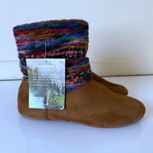 Bearpaw Womens Natoma III Aztec Boots Size 7 Sheep Wool Blend Hickory Brown NWT - Picture 1 of 6